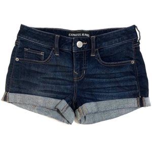 Express Dark Wash Low Rise Jean Shorts